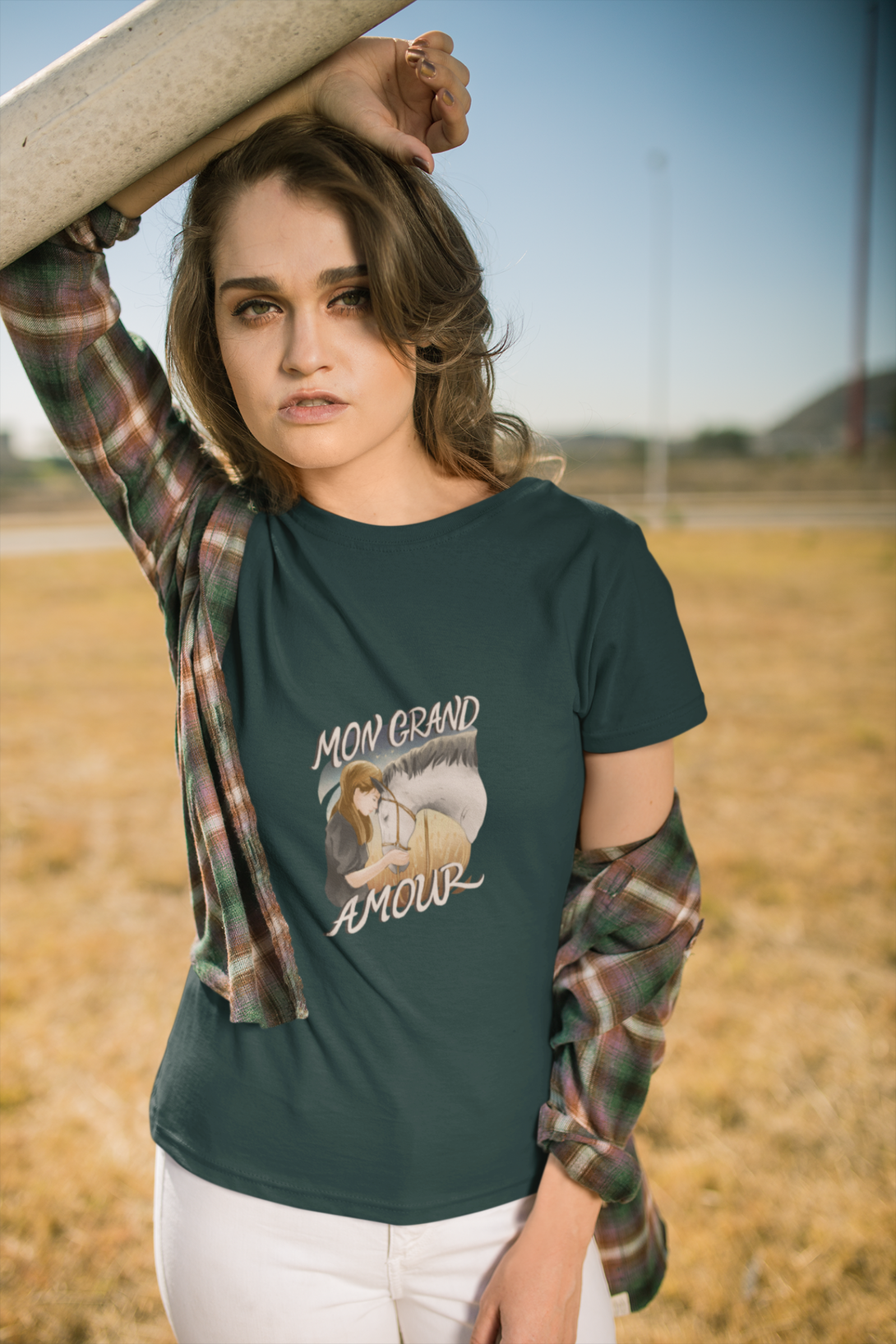 My Great Horse Love Printed T-Shirt For Women - WowWaves - 3