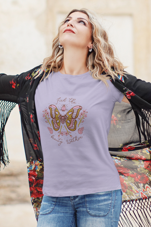 Find The Beauty Within Printed T-Shirt For Women - WowWaves