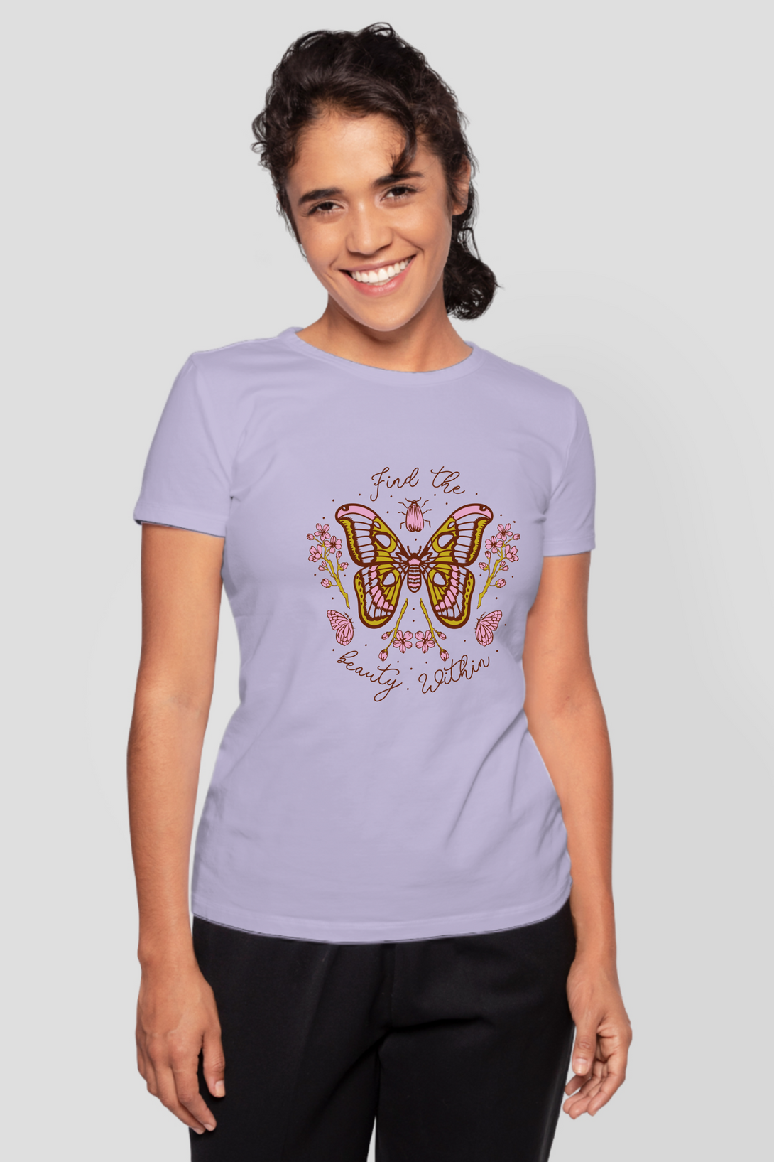 Find The Beauty Within Printed T-Shirt For Women - WowWaves - 9