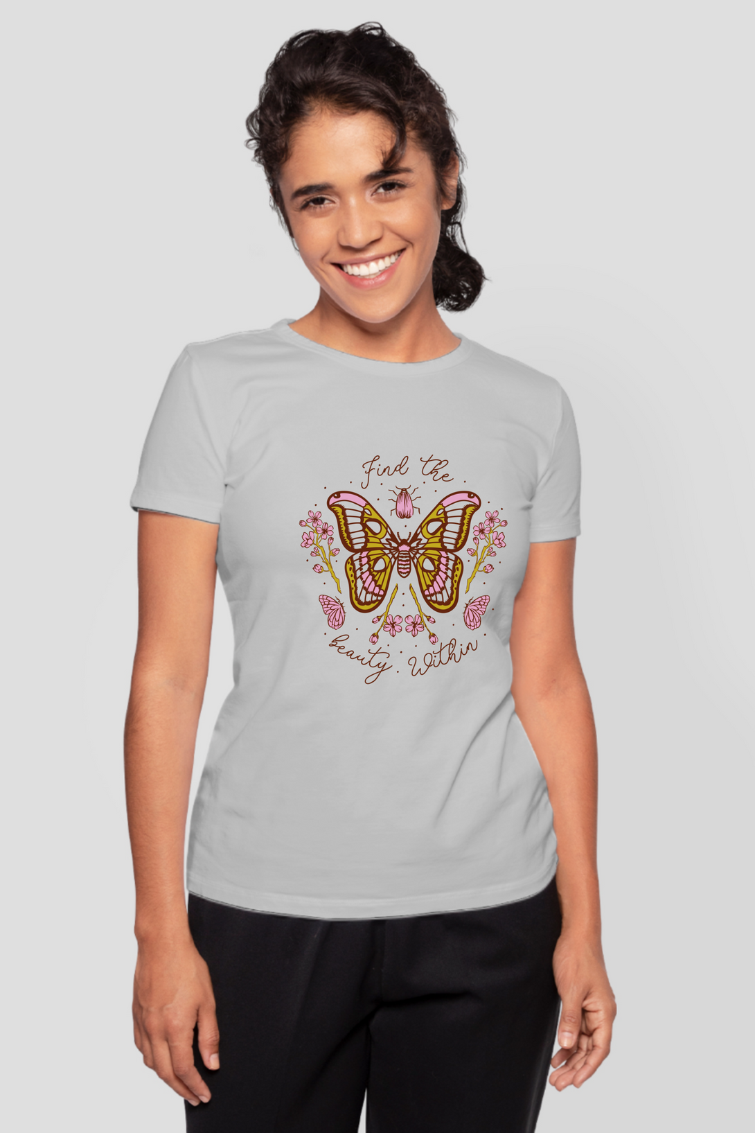 Find The Beauty Within Printed T-Shirt For Women - WowWaves - 7