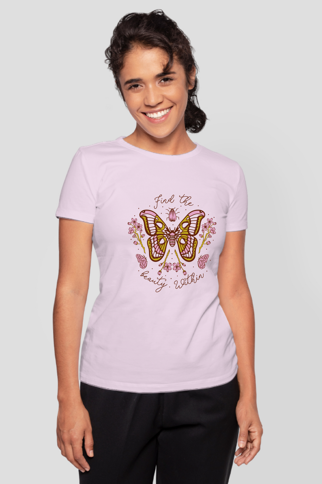 Find The Beauty Within Printed T-Shirt For Women - WowWaves - 10