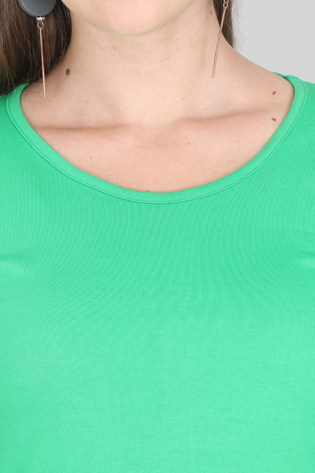 Flag Green Scoop Neck T-Shirt For Women - WowWaves - 5