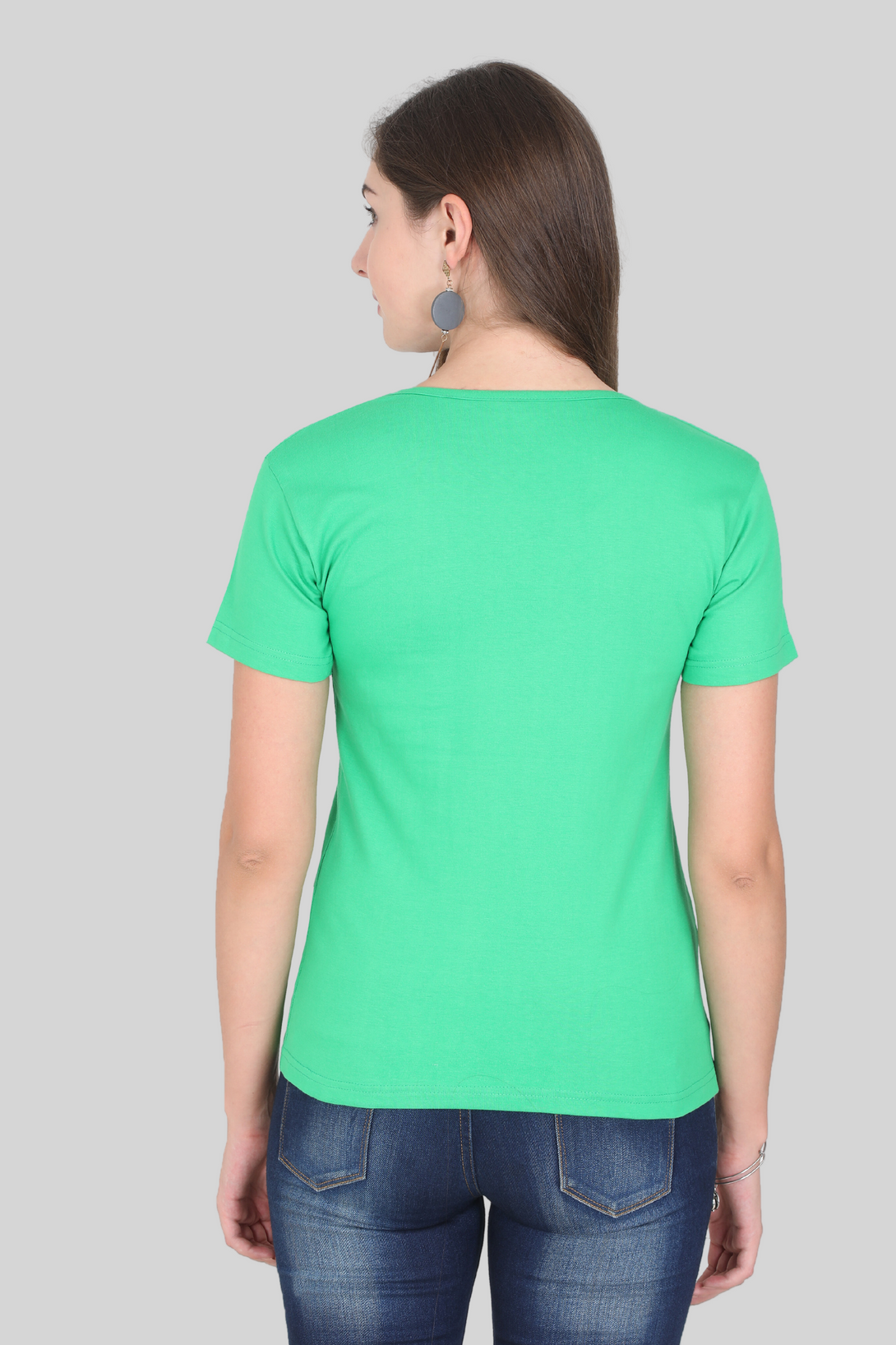 Flag Green Scoop Neck T-Shirt For Women - WowWaves - 4