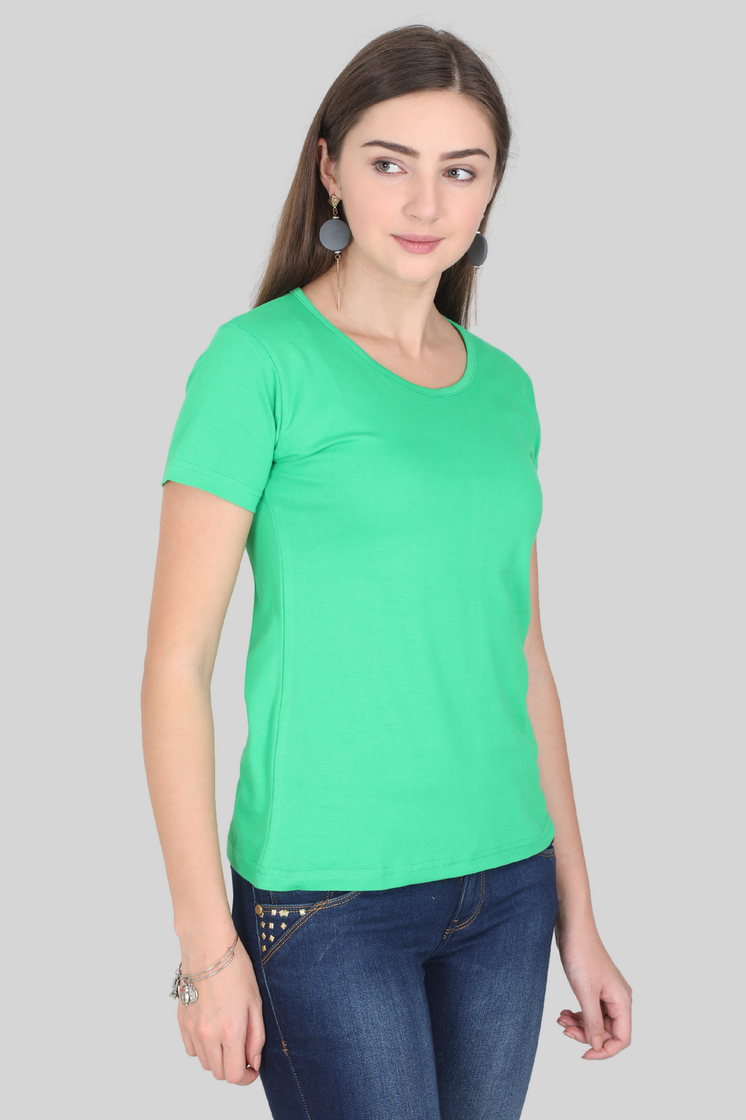 Flag Green Scoop Neck T-Shirt For Women - WowWaves