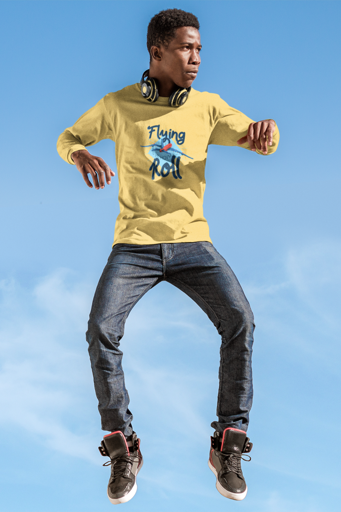 Flying Roll Printed T-Shirt For Men - WowWaves - 5