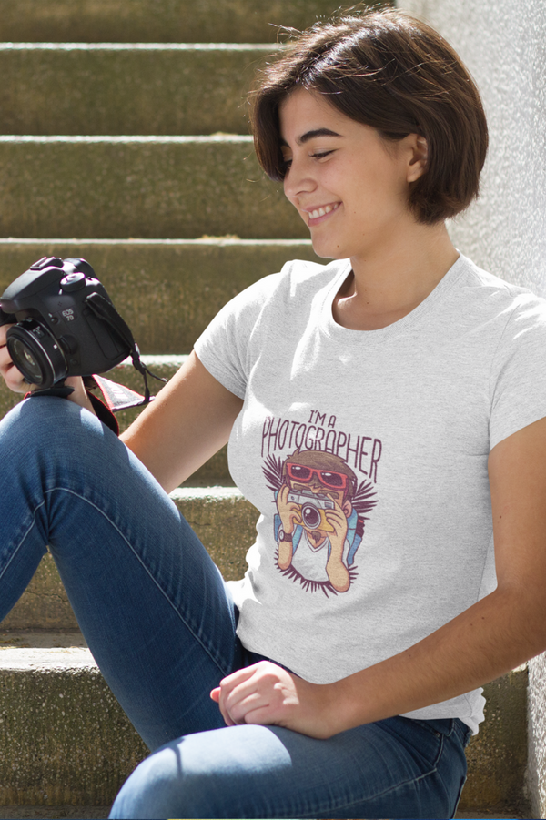 Photographer Printed T-Shirt For Women - WowWaves