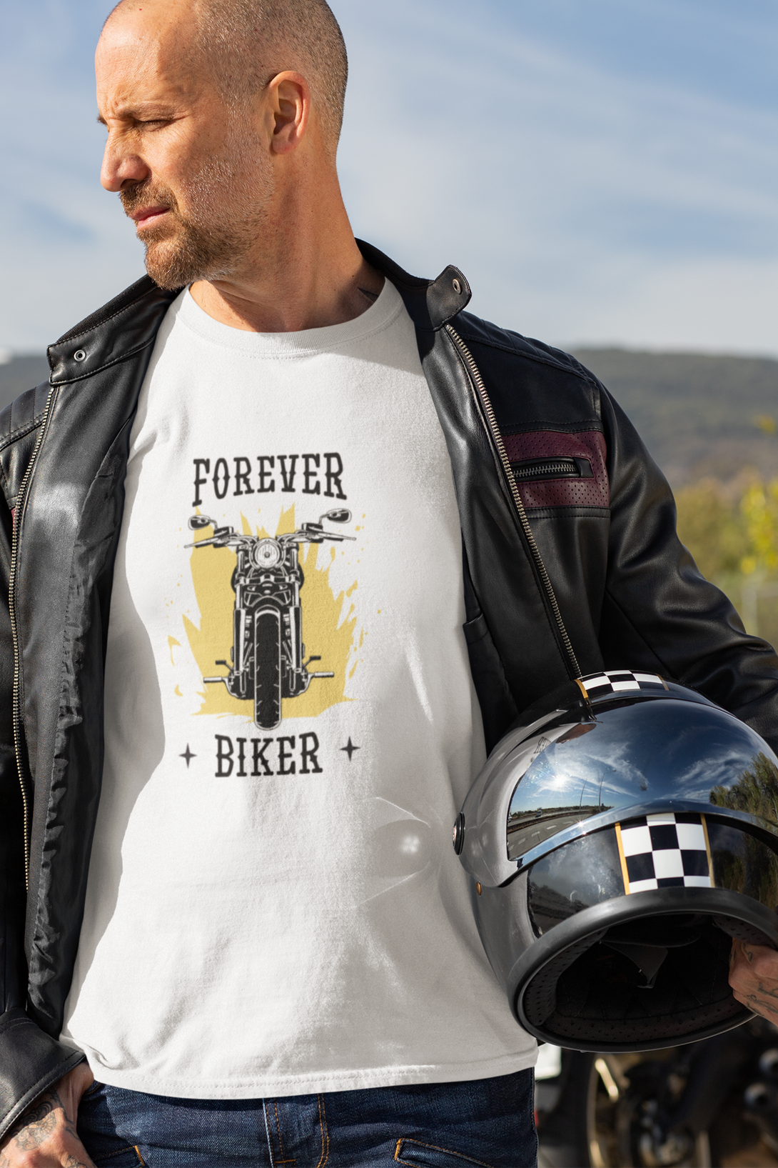Forever Biker Printed T-Shirt For Men - WowWaves