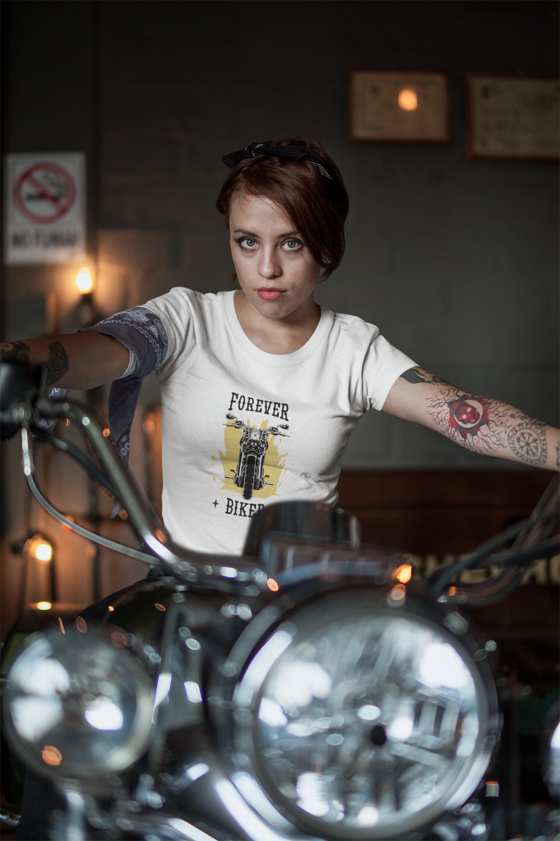 Forever Biker Printed T-Shirt For Women - WowWaves - 2