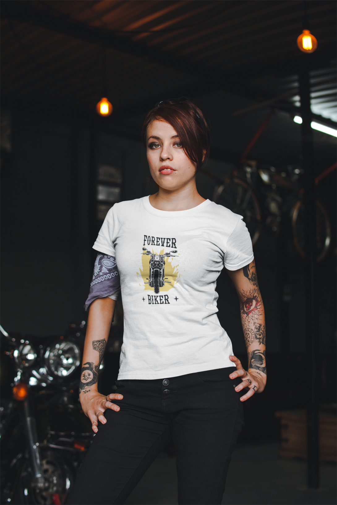 Forever Biker Printed T-Shirt For Women - WowWaves - 5