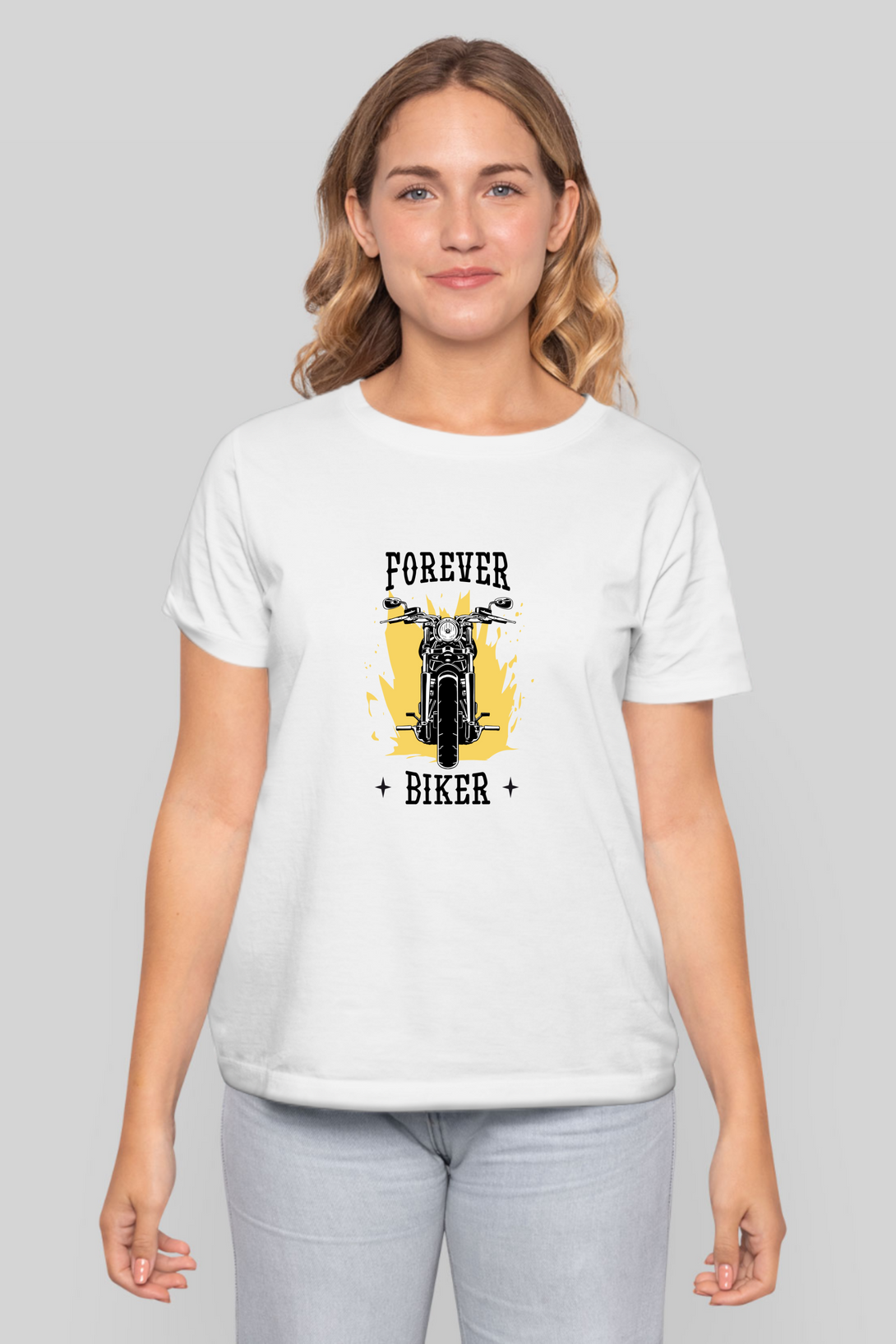 Forever Biker Printed T-Shirt For Women - WowWaves - 7