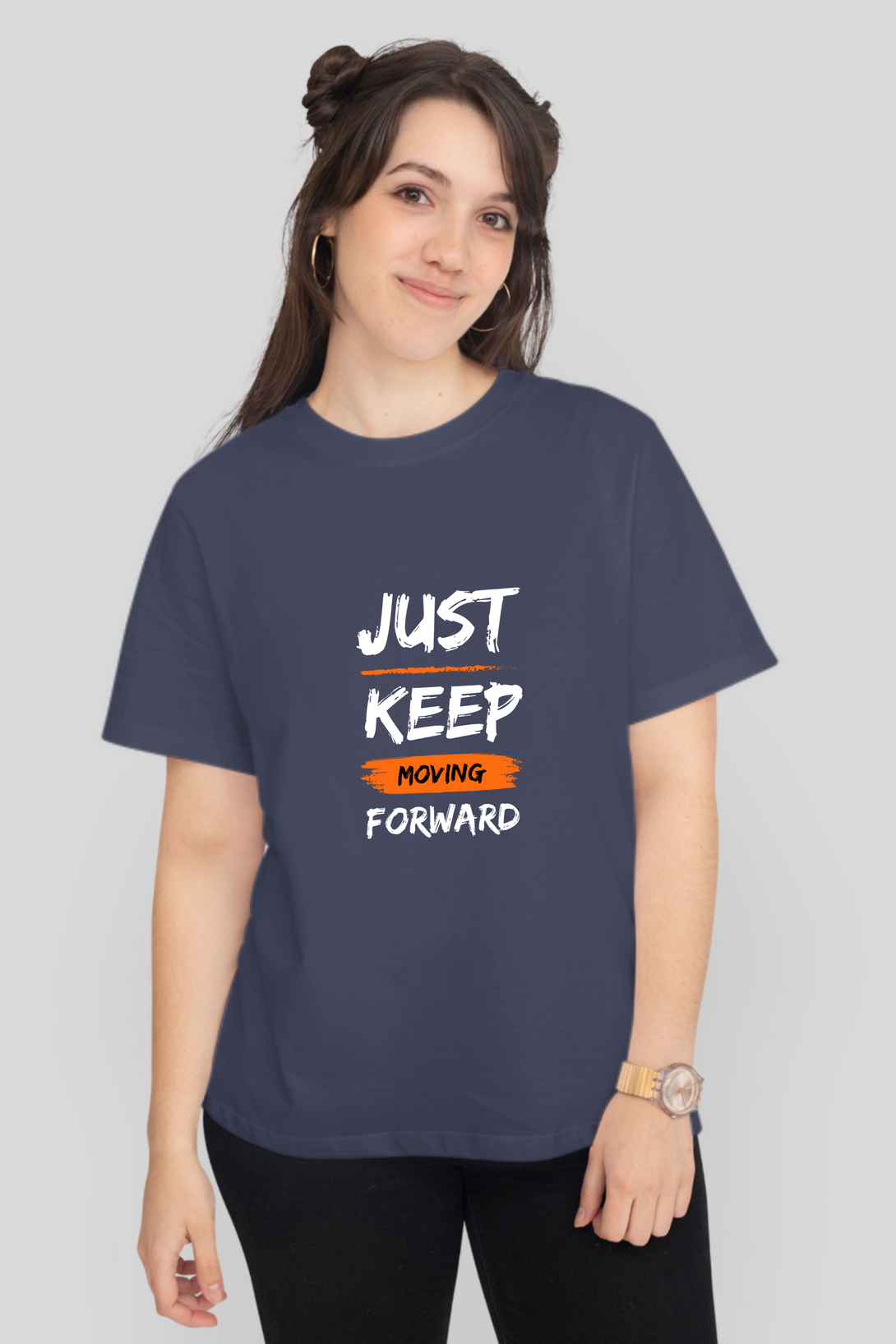 Keep Moving Forward Printed T-Shirt For Women - WowWaves - 7