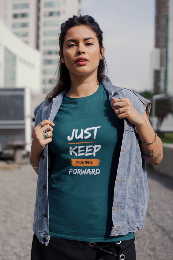 Keep Moving Forward Printed T-Shirt For Women - WowWaves