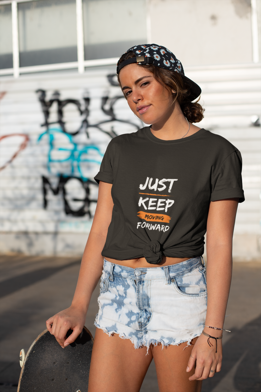 Keep Moving Forward Printed T-Shirt For Women - WowWaves - 2