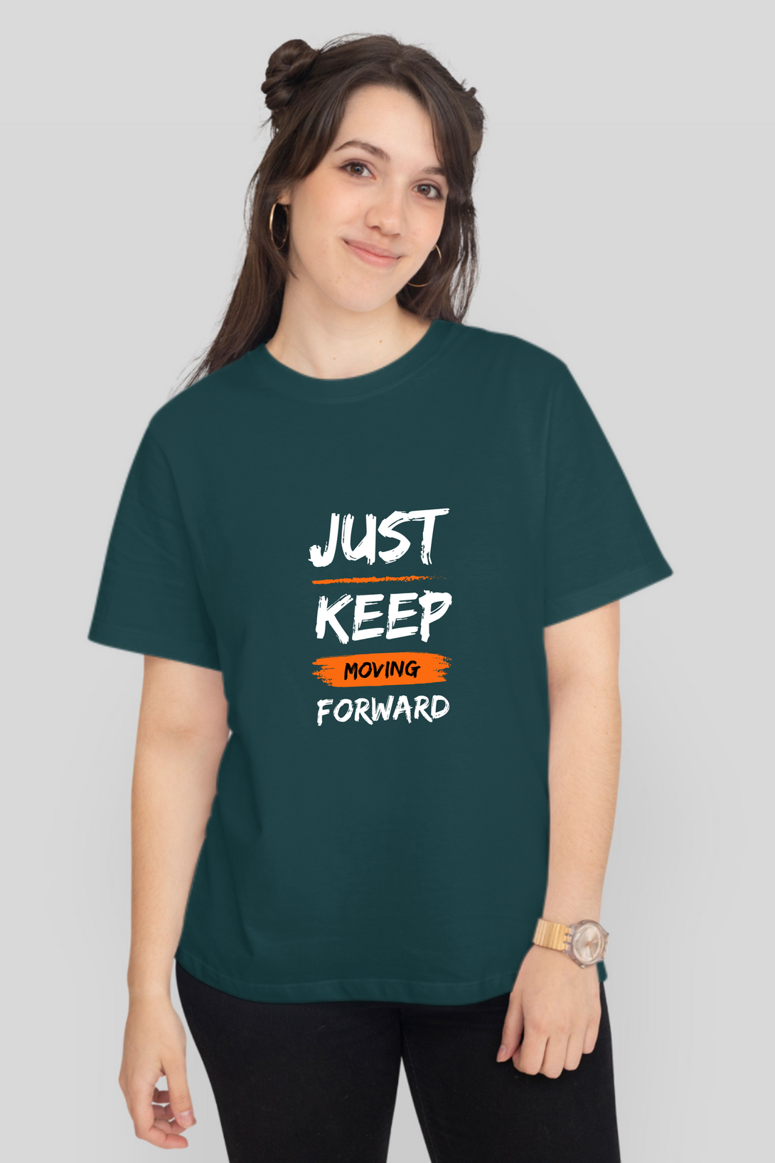 Keep Moving Forward Printed T-Shirt For Women - WowWaves - 8