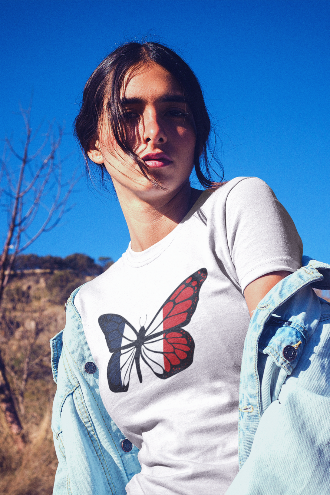 French Butterfly Printed T-Shirt For Women - WowWaves - 5