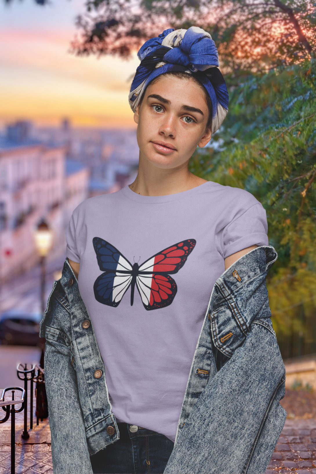 French Butterfly Printed T-Shirt For Women - WowWaves - 4