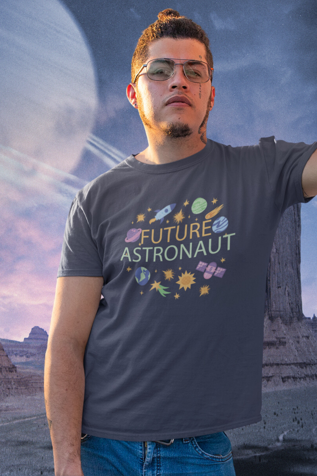 Future Astronaut Printed T-Shirt For Men - WowWaves - 7