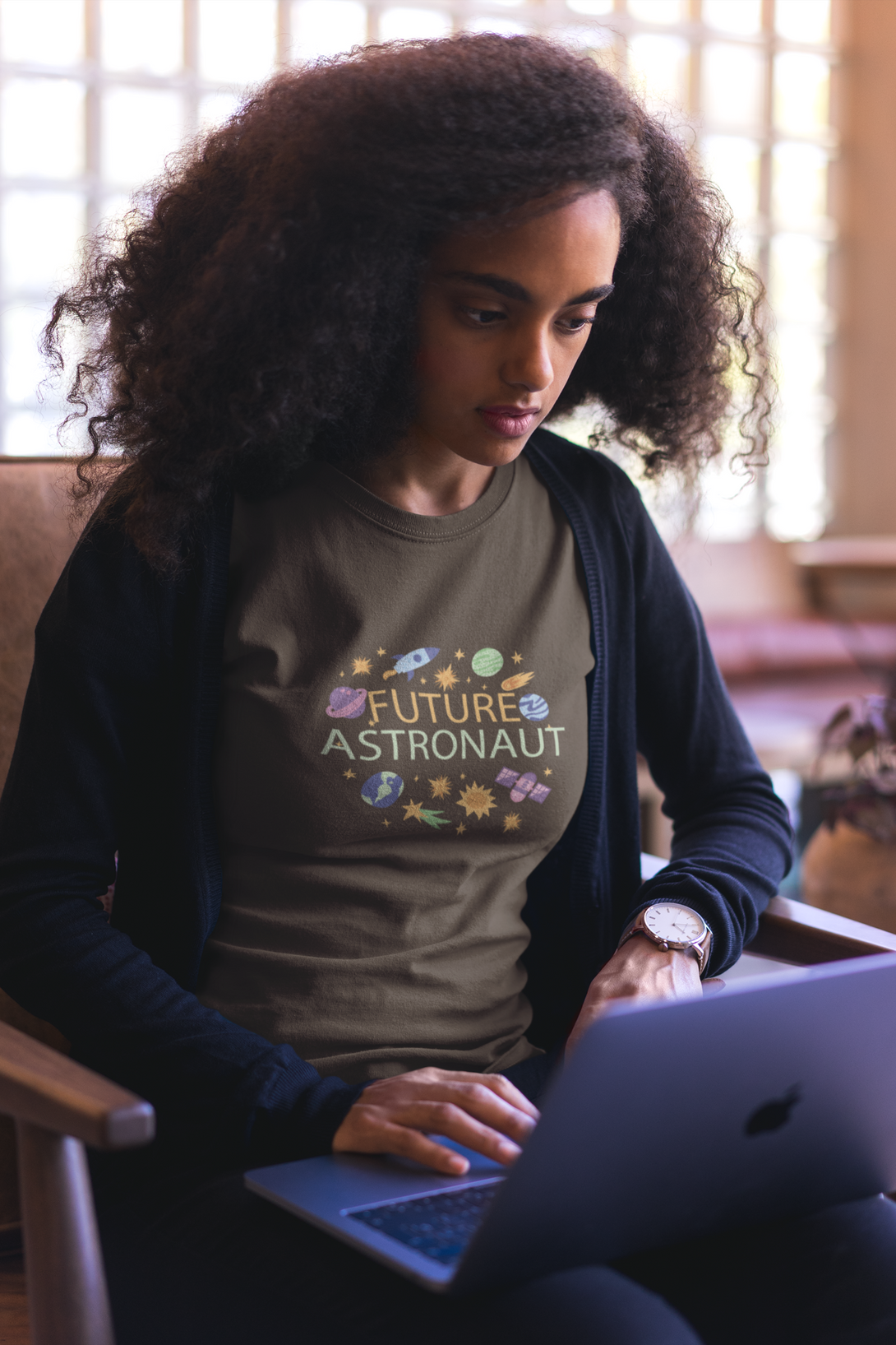 Future Astronaut Printed T-Shirt For Women - WowWaves - 4