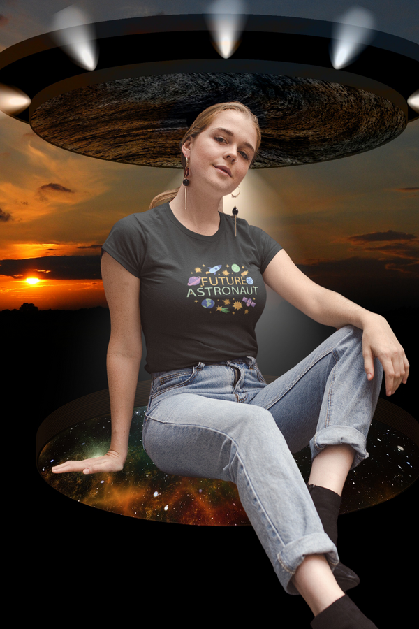Future Astronaut Printed T-Shirt For Women - WowWaves