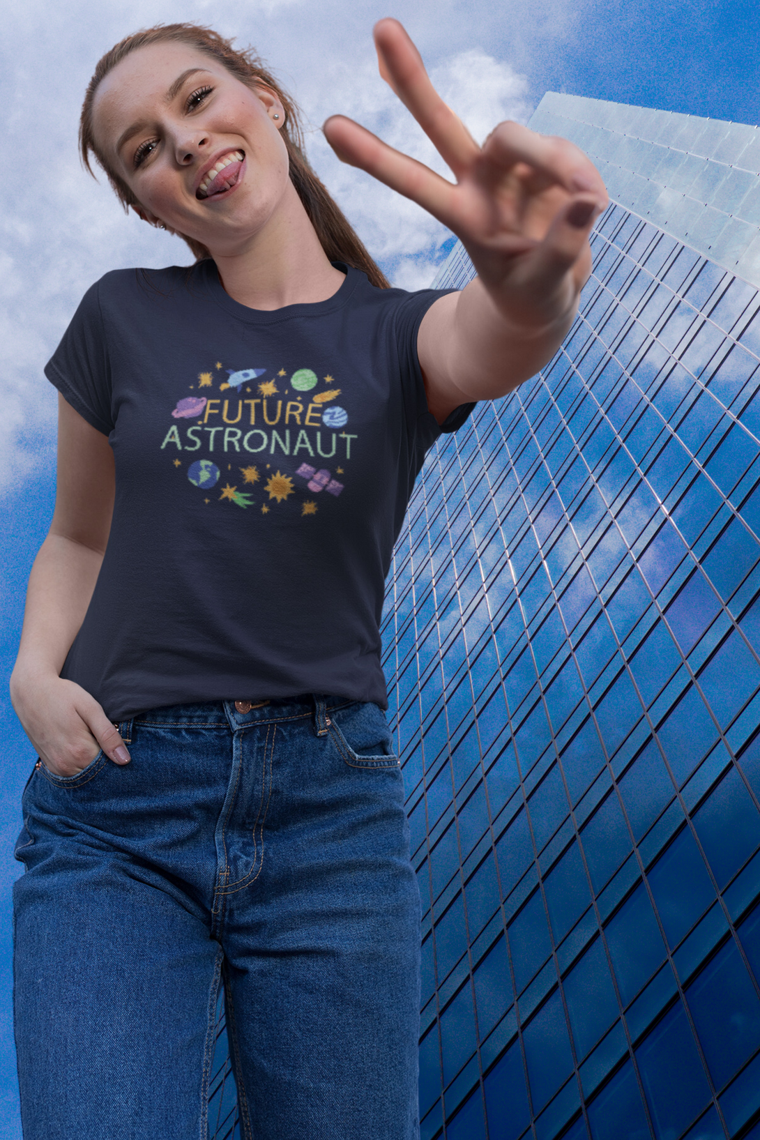 Future Astronaut Printed T-Shirt For Women - WowWaves - 2