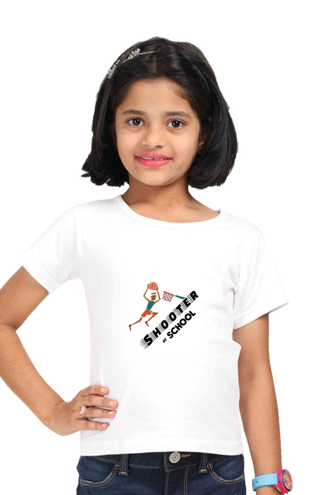 Basketball Shooter Printed T-Shirt For Girl - WowWaves - 4