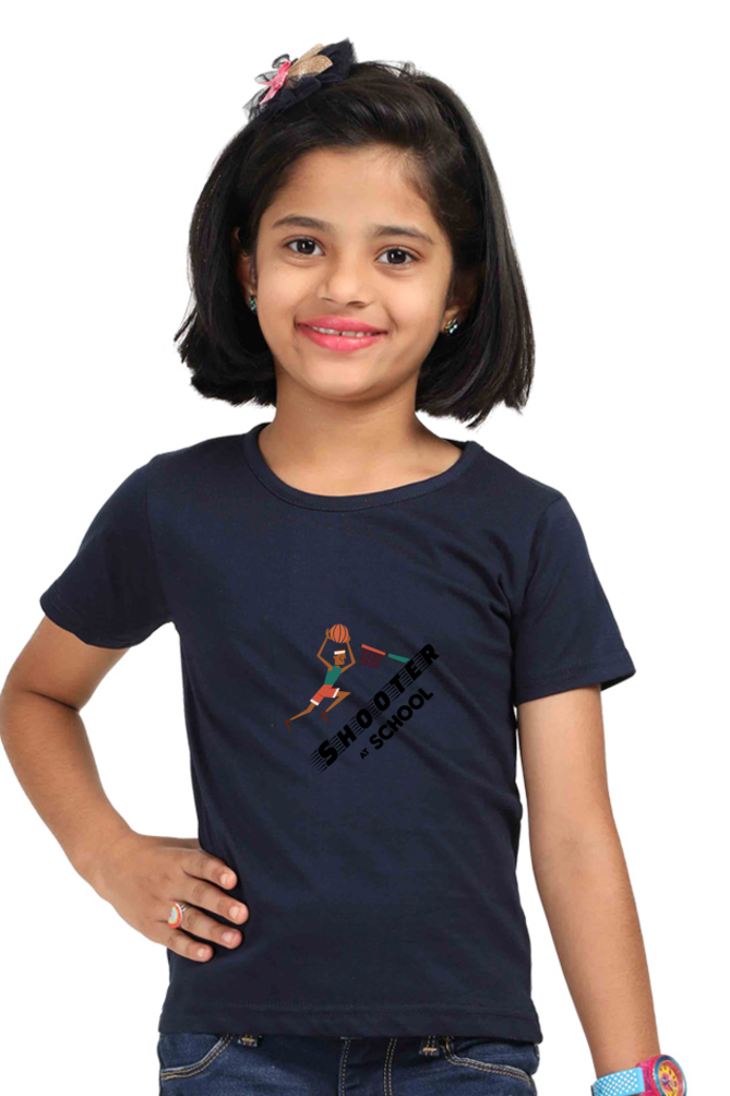 Basketball Shooter Printed T-Shirt For Girl - WowWaves - 9