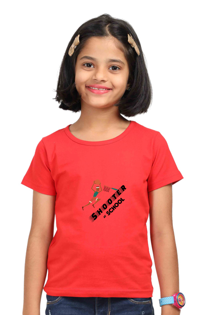 Basketball Shooter Printed T-Shirt For Girl - WowWaves - 2