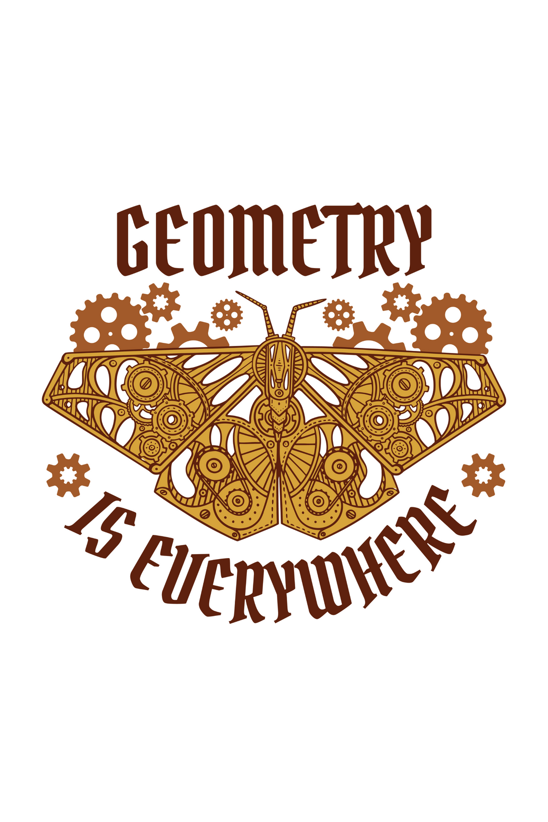 Geometry Moth Printed T-Shirt For Men - WowWaves - 1
