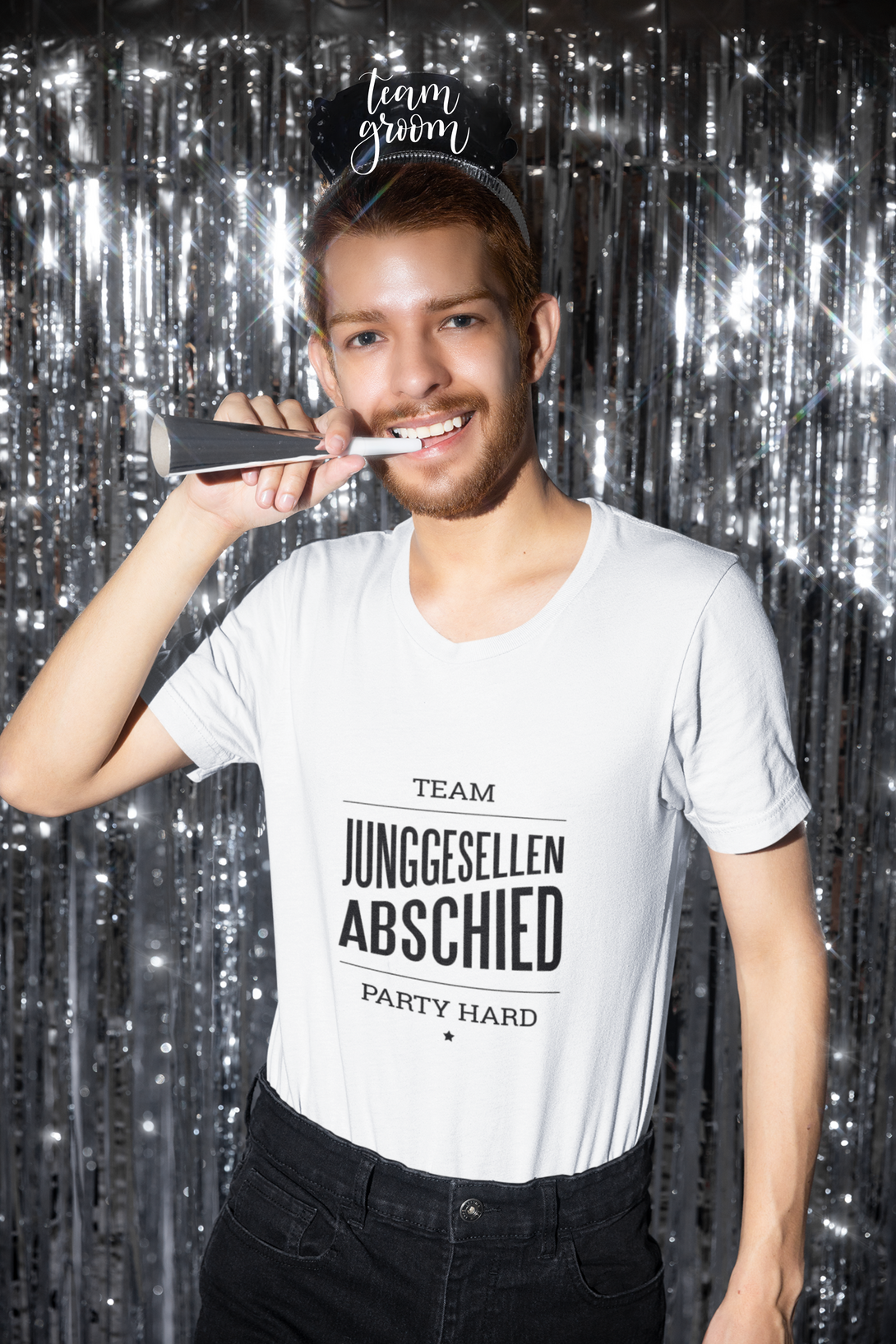 German Bachelor Party Printed T-Shirt For Men - WowWaves