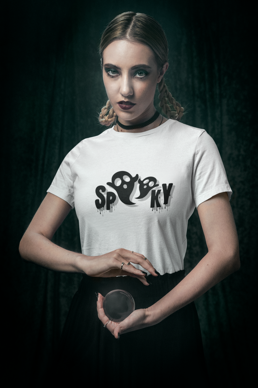 Halloween Spooky Printed T-Shirt For Women - WowWaves - 8