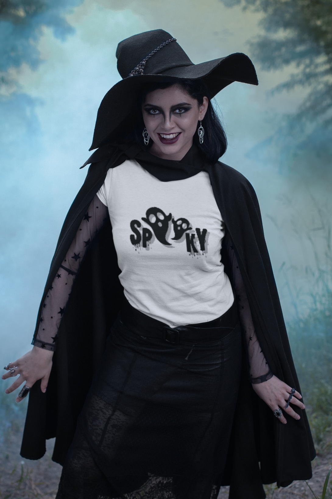 Halloween Spooky Printed T-Shirt For Women - WowWaves - 7