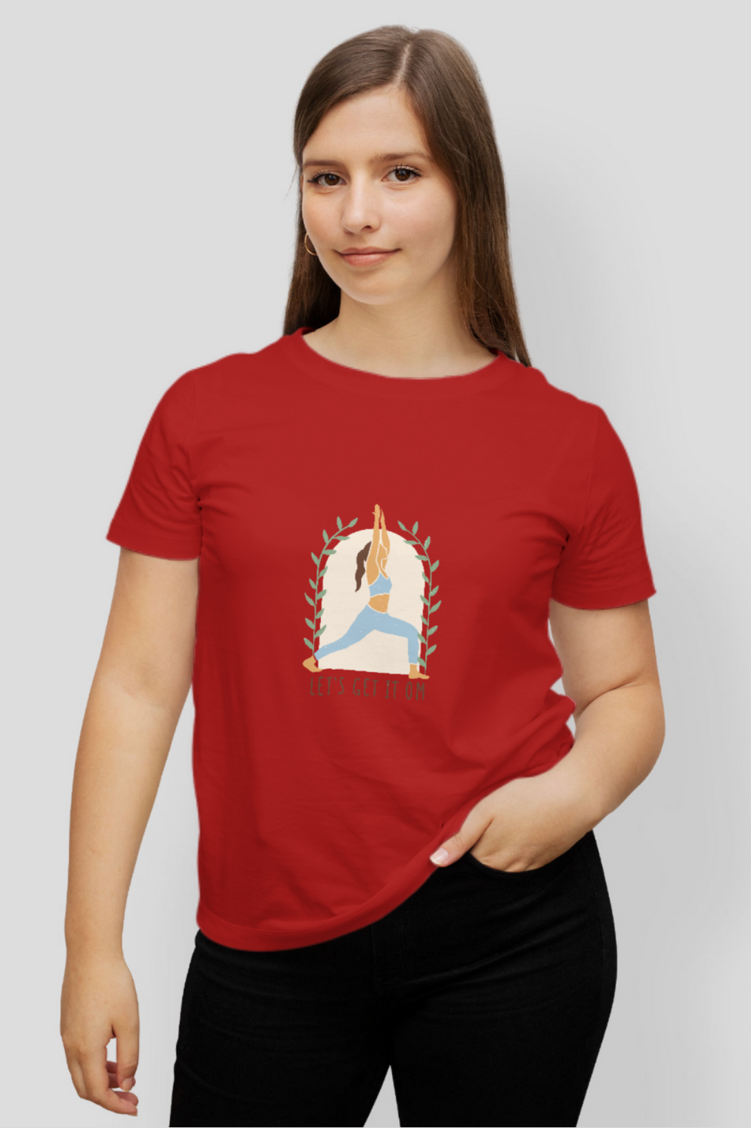 Yoga With Om Printed T-Shirt For Women - WowWaves - 13