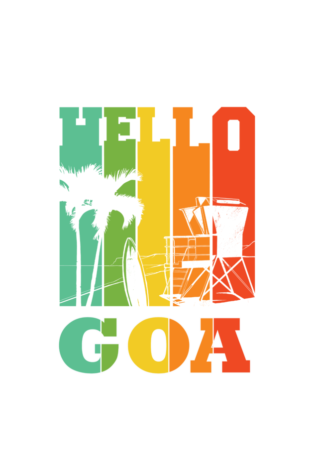 Hello Goa White Printed T-Shirt For Men - WowWaves - 1