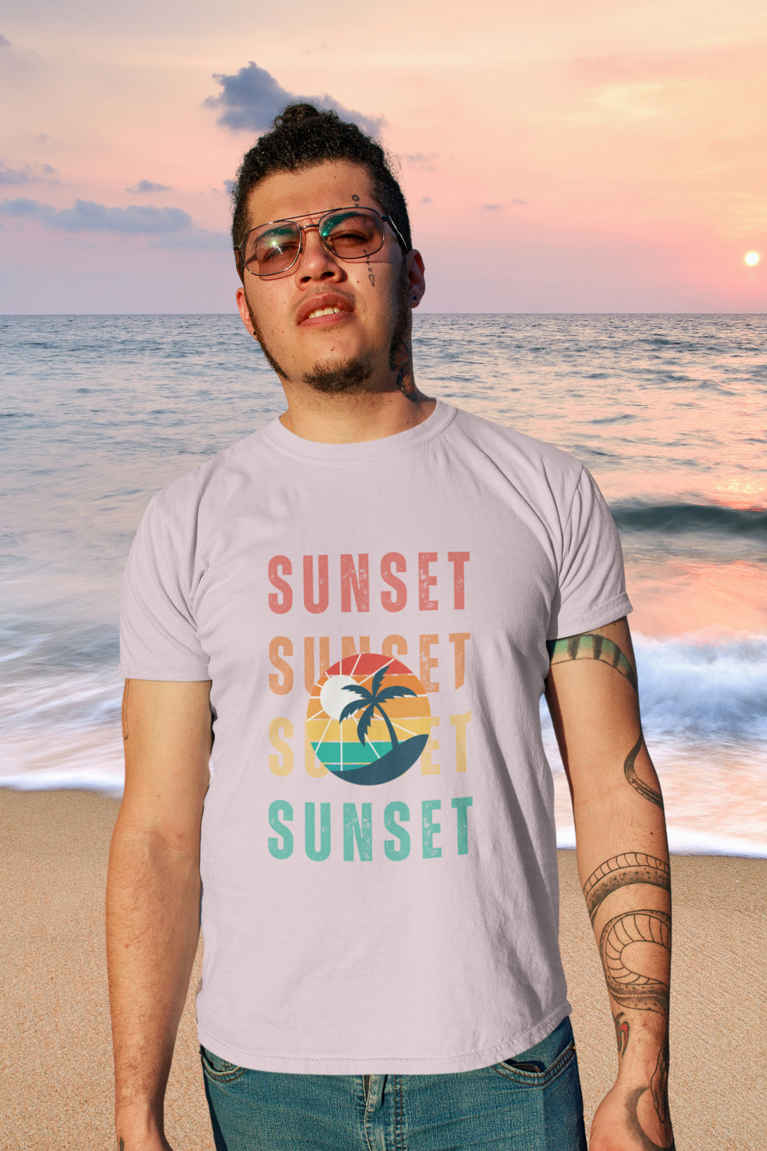 Breathtaking Sunset Printed T-Shirt For Men - WowWaves - 5