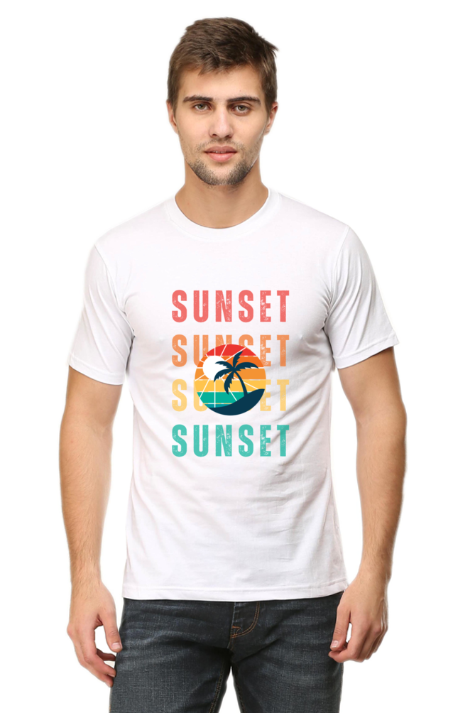 Breathtaking Sunset Printed T-Shirt For Men - WowWaves - 7