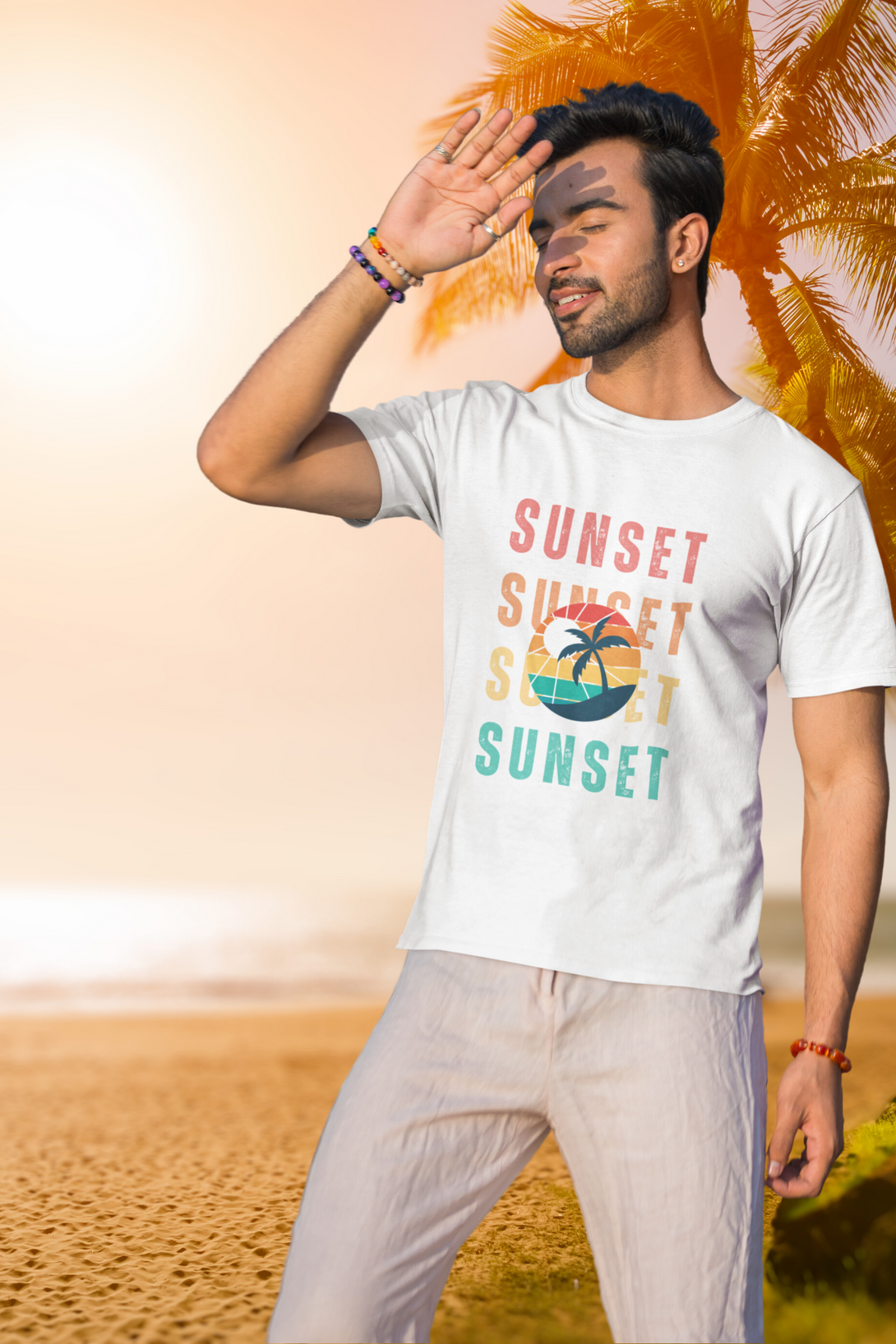 Breathtaking Sunset Printed T-Shirt For Men - WowWaves - 6