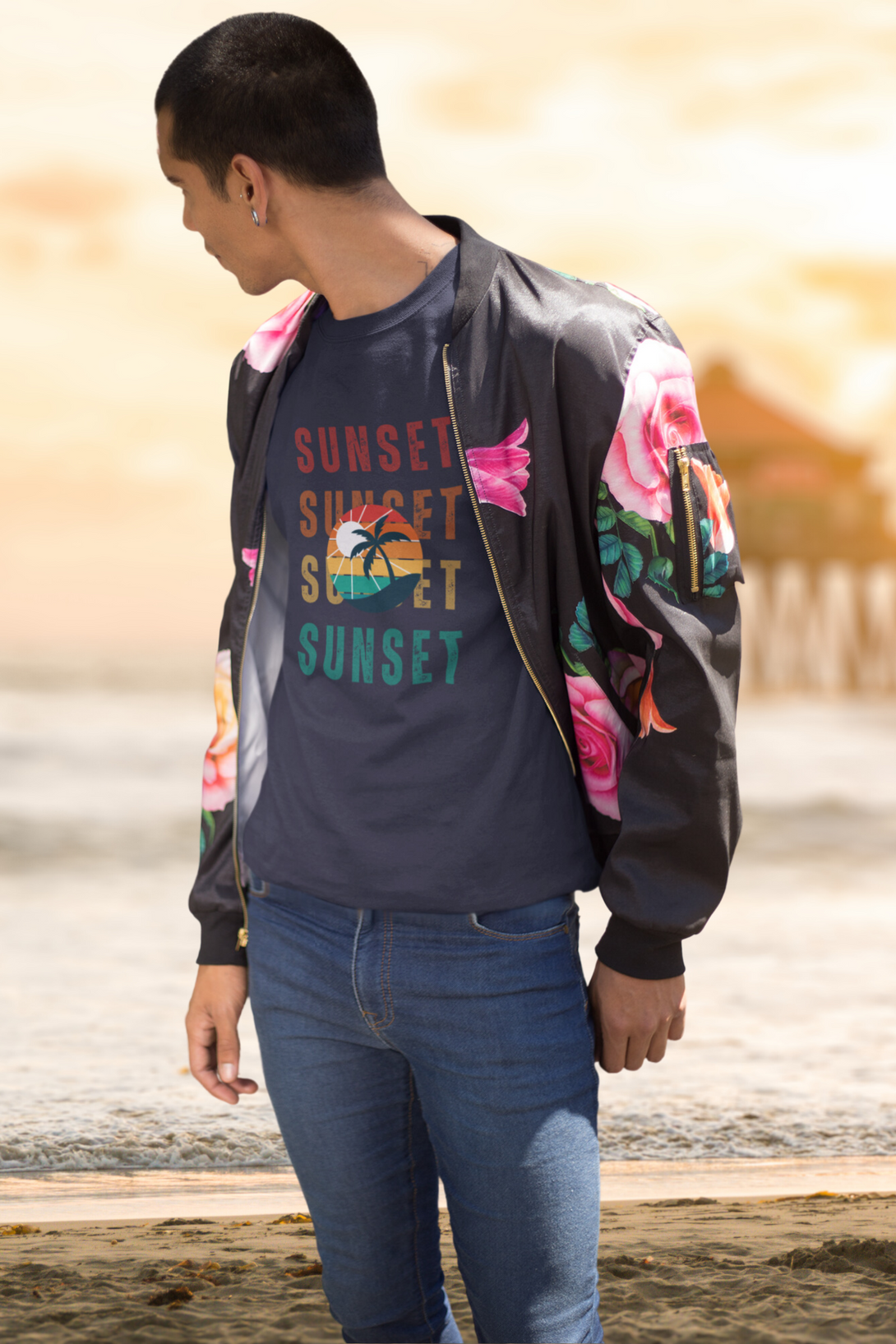 Breathtaking Sunset Printed T-Shirt For Men - WowWaves - 3