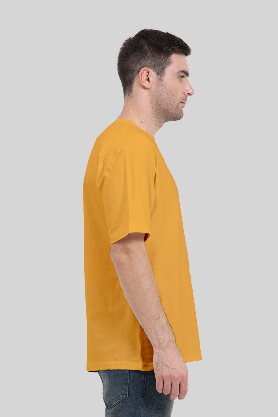 Golden Yellow Oversized T-Shirt For Men - WowWaves - 5