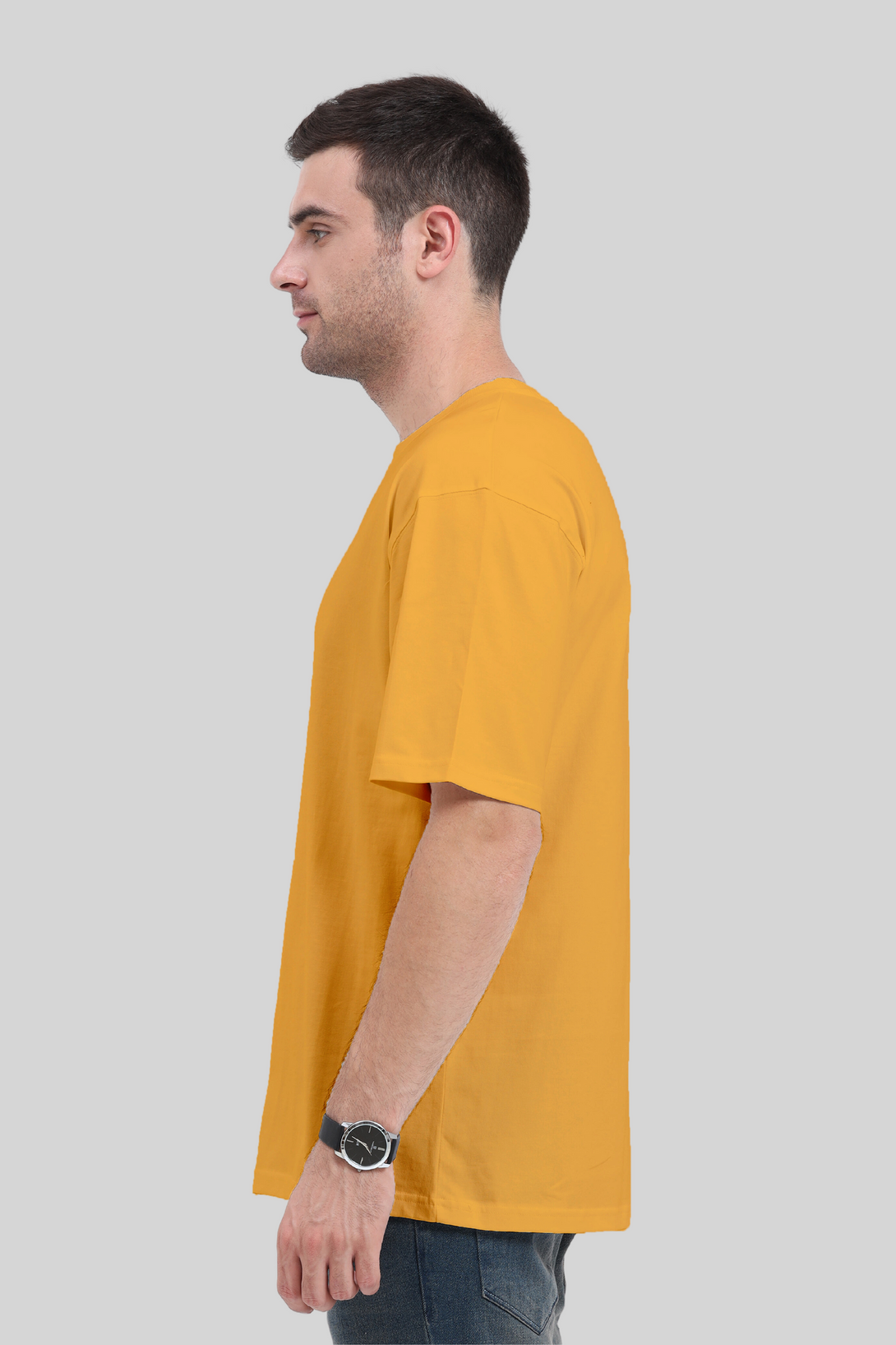 Golden Yellow Oversized T-Shirt For Men - WowWaves - 7