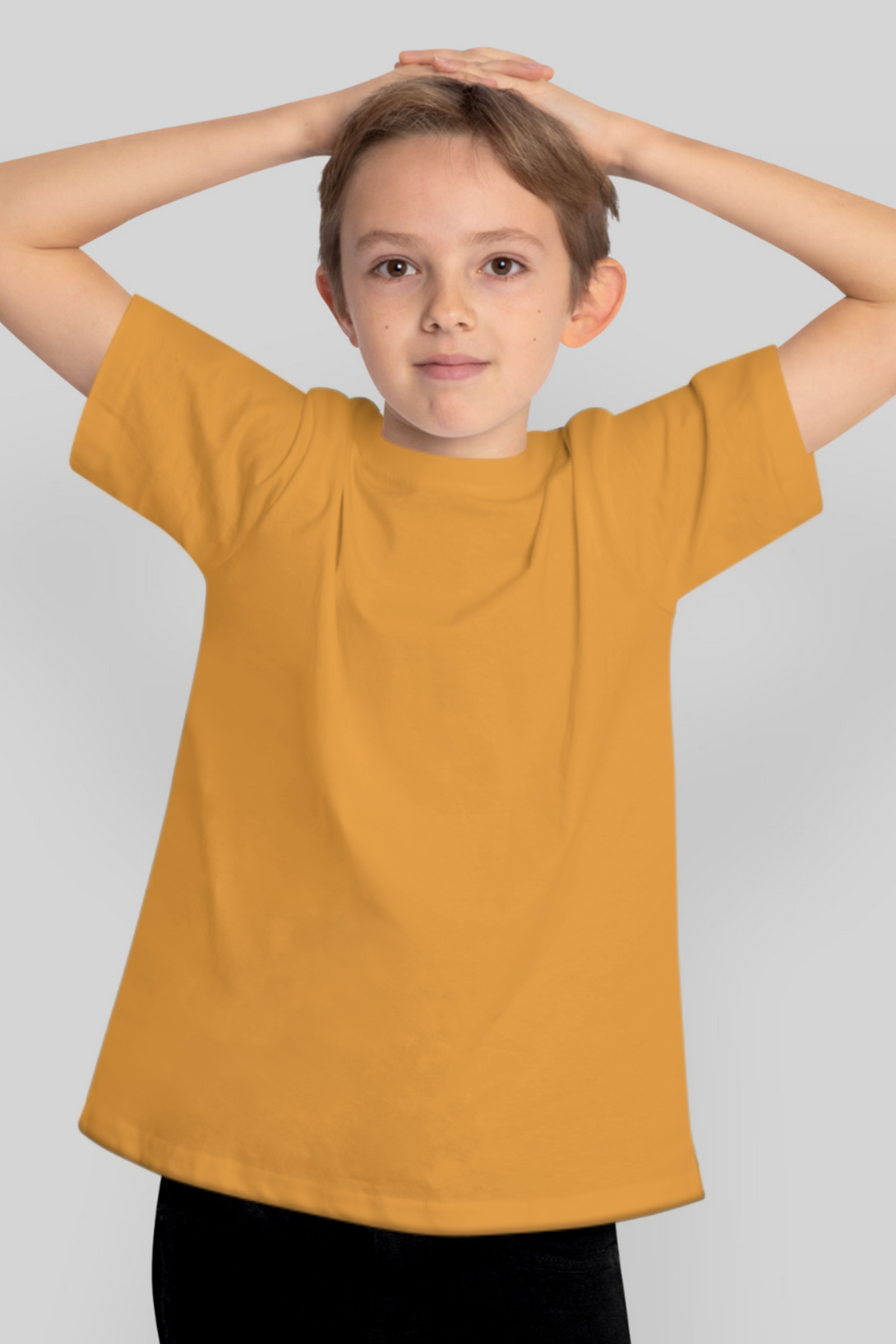 Golden Yellow T-Shirt For Boy - WowWaves - 1