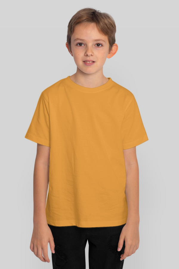 Golden Yellow T-Shirt For Boy - WowWaves