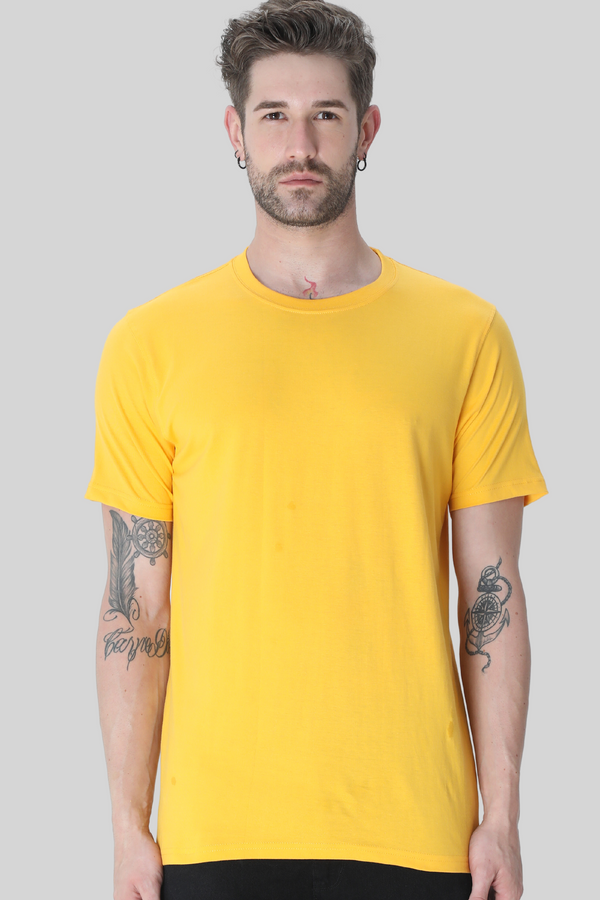Golden Yellow T-Shirt For Men - WowWaves