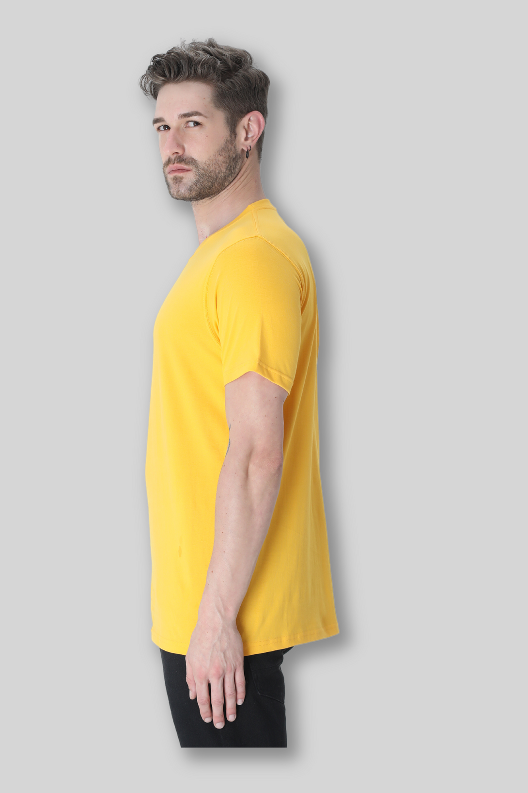 Golden Yellow T-Shirt For Men - WowWaves - 2