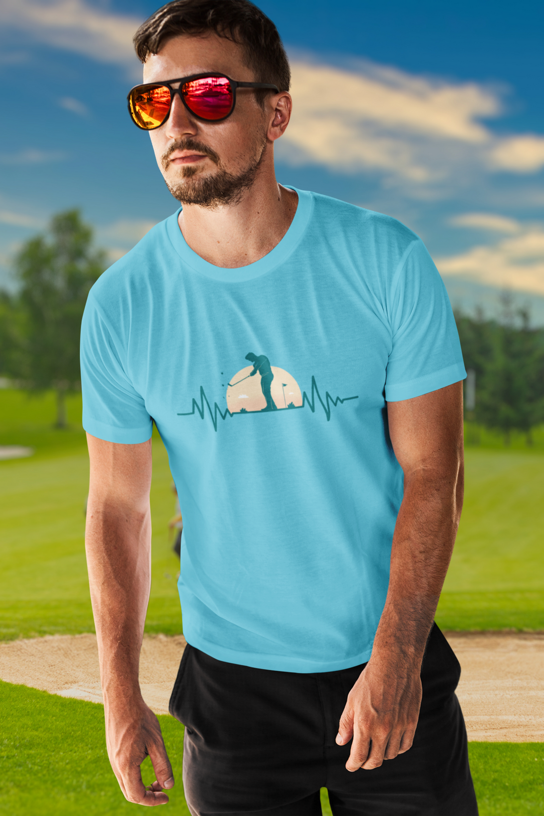 Golf Pulse Printed T-Shirt For Men - WowWaves - 4