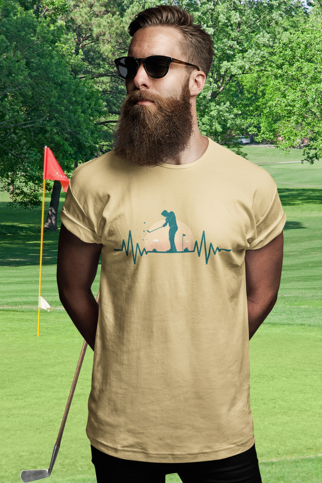 Golf Pulse Printed T-Shirt For Men - WowWaves - 3