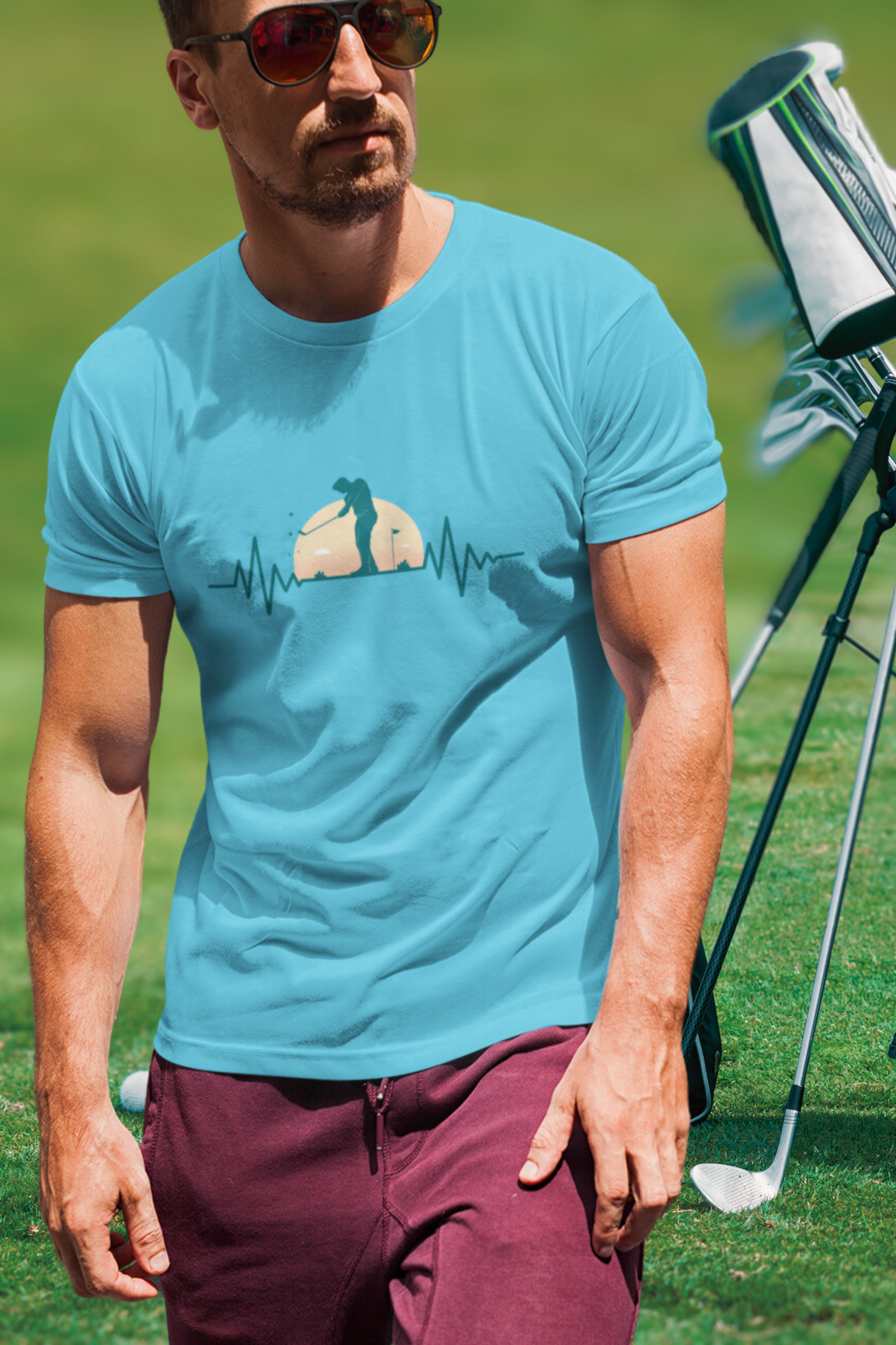 Golf Pulse Printed T-Shirt For Men - WowWaves - 2