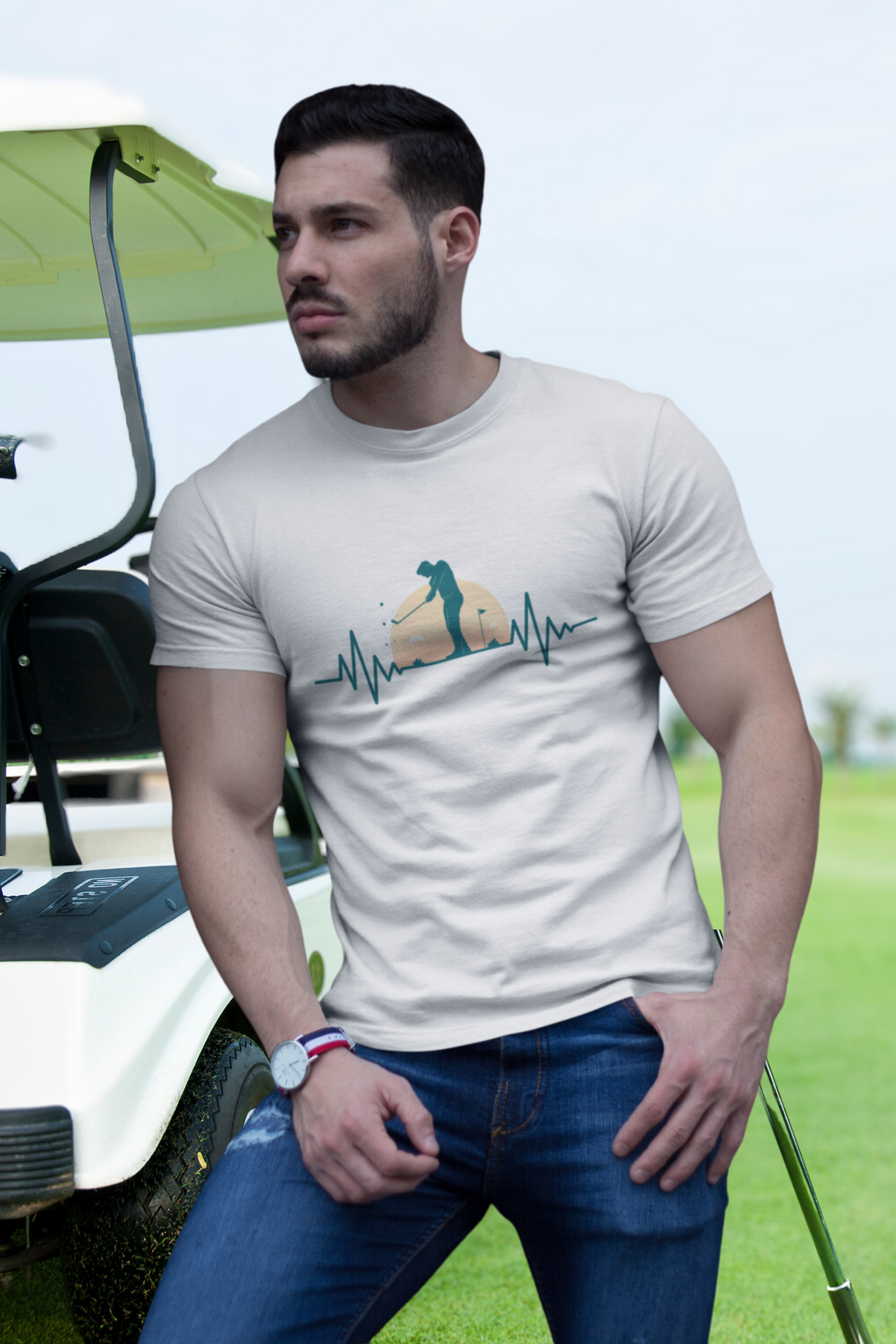 Golf Pulse Printed T-Shirt For Men - WowWaves - 6