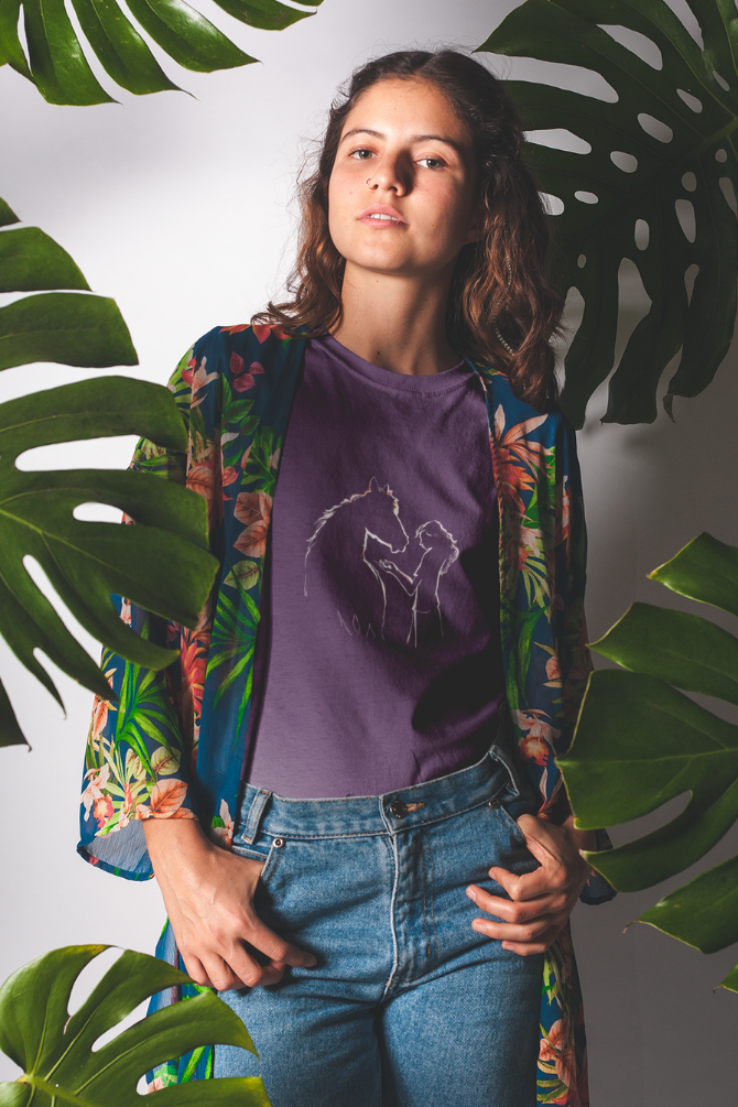 Horse Girl Silhouette Printed T-Shirt For Women - WowWaves - 5