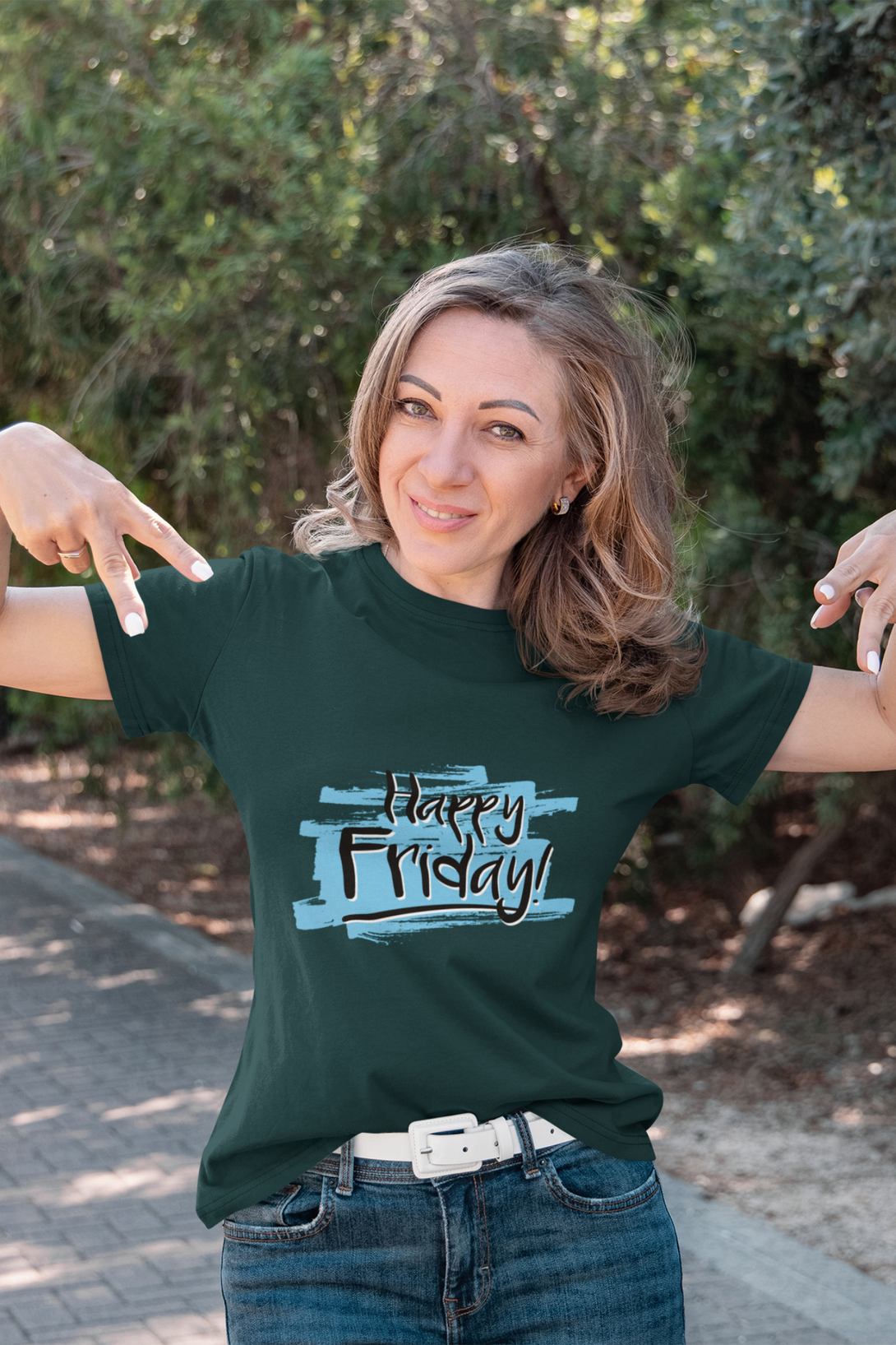 Happy Friday Printed T-Shirt For Women - WowWaves - 2