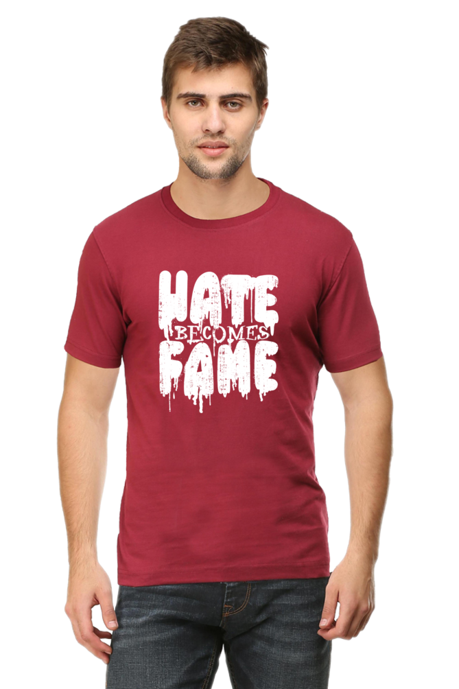 Hate Become Fame Printed T-Shirt For Men - WowWaves - 8